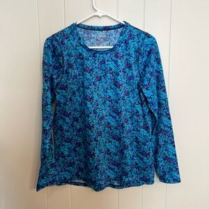 L.L. Bean Blue and Purple Patterned Top Size‎ S